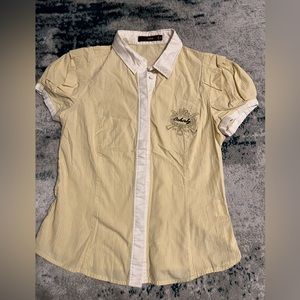 Ochirly stylish shirt, yellow size s, 100% cotton